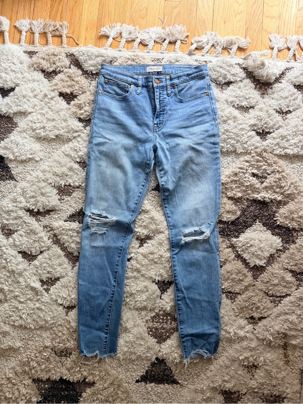 Madewell Light Blue Women's High-Rise Distressed Skinny Jeans